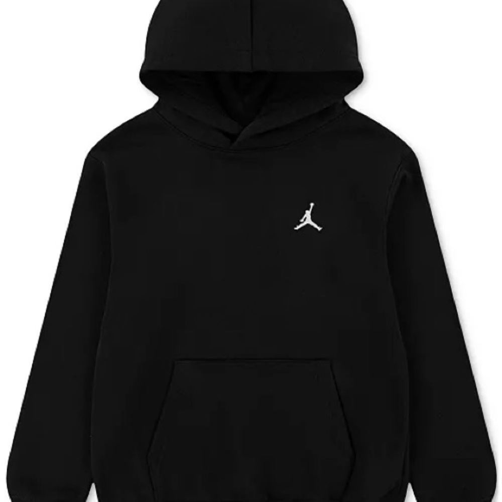 Jordan Kids Black Hoodie with White Patch Logo